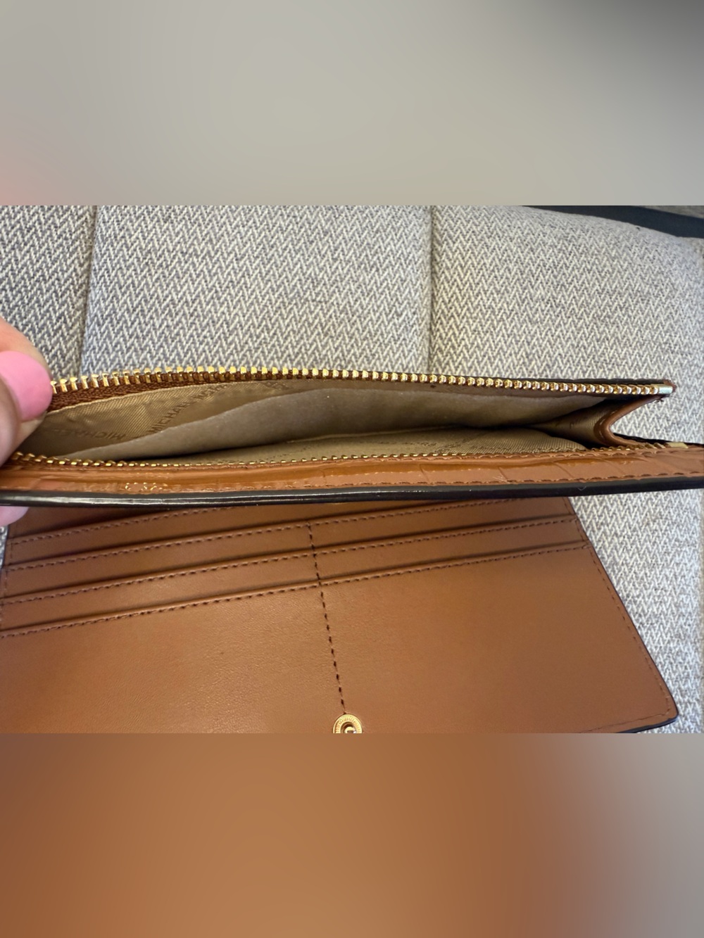 Michael Kors Brown Crocodile Embossed Wallet - Picture 10 of 15